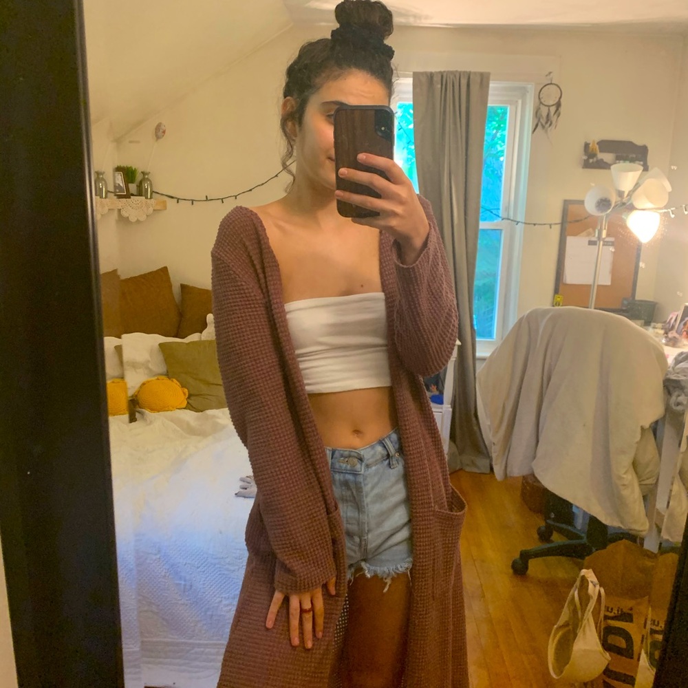 Long purple cardigan from American eagle